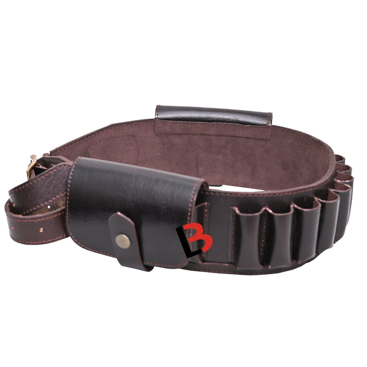 Cowhide Leather Shotshell Bandolier Belt Shotgun Shell Belt Ammunition Carrier - Leather Bond