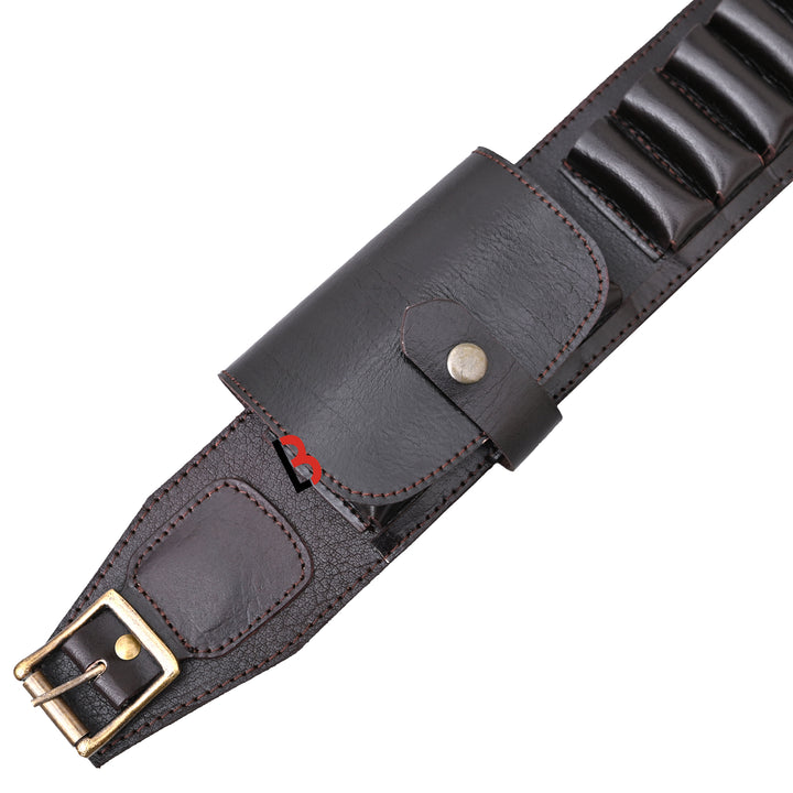 Cowhide Leather Shotshell Bandolier Belt Shotgun Shell Belt Ammunition Carrier - Leather Bond