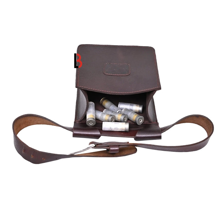 Cowhide Leather Trap Shooting Waist Bag Ammo Shot Gun Storage Shell Pouch Holder Cartridge Pouch 50+ Leather Bond