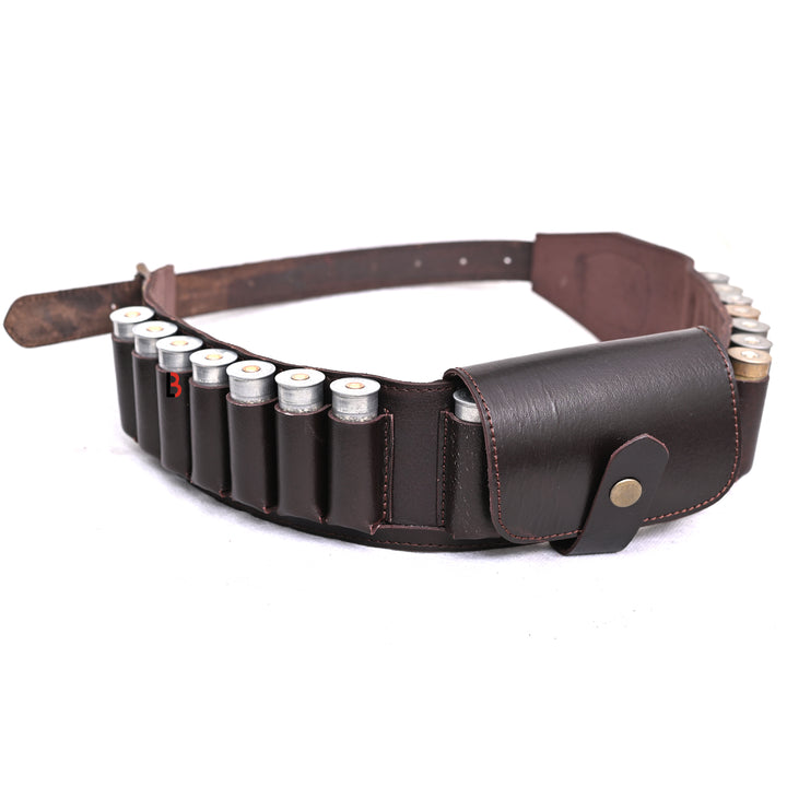 Cowhide Leather Shotshell Bandolier Belt Shotgun Shell Belt Ammunition Carrier - Leather Bond