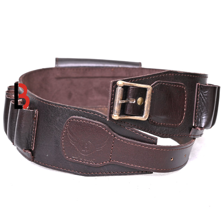 Cowhide Leather Shotshell Bandolier Belt Shotgun Shell Belt Ammunition Carrier - Leather Bond