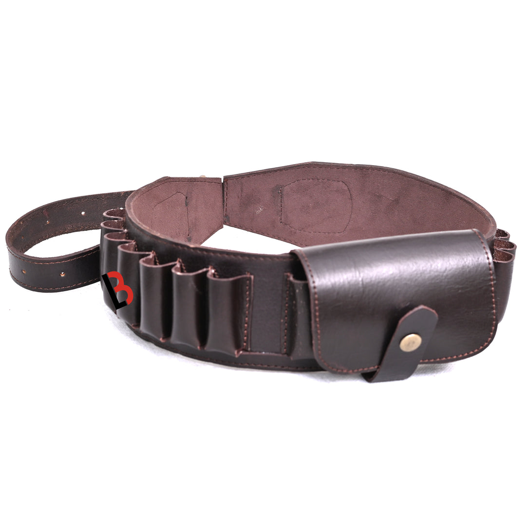Cowhide Leather Shotshell Bandolier Belt Shotgun Shell Belt Ammunition Carrier - Leather Bond