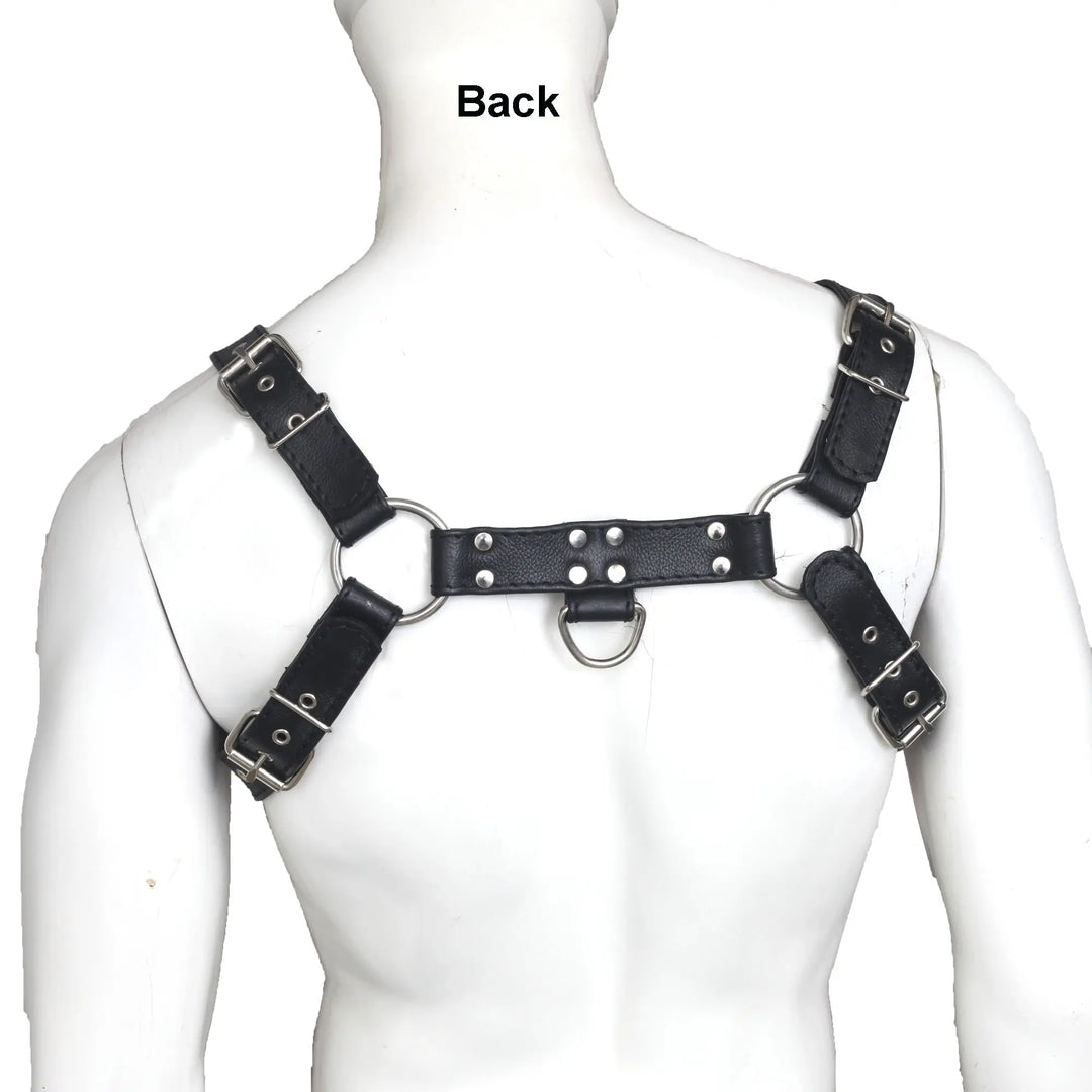 Double Folded Real Cowhide Leather Bulldog Harness Men Chest Harness Shoulder Harness Men Fetish Wear Leather Bond