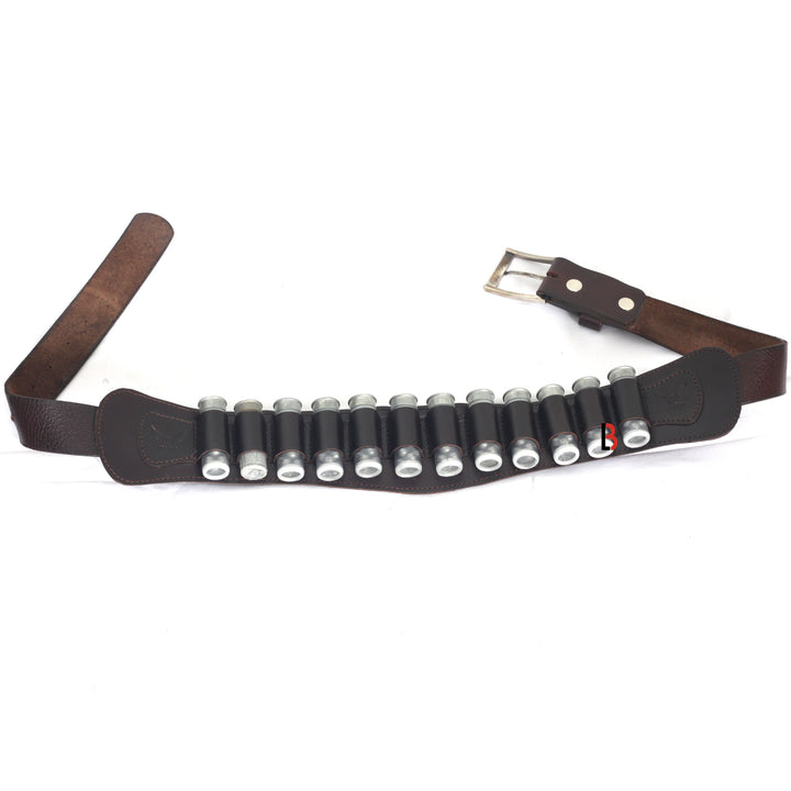Cowhide Leather Shotgun Shotshell Reload Holder with Belt Loop 12 Gauge Shells - Leather Bond