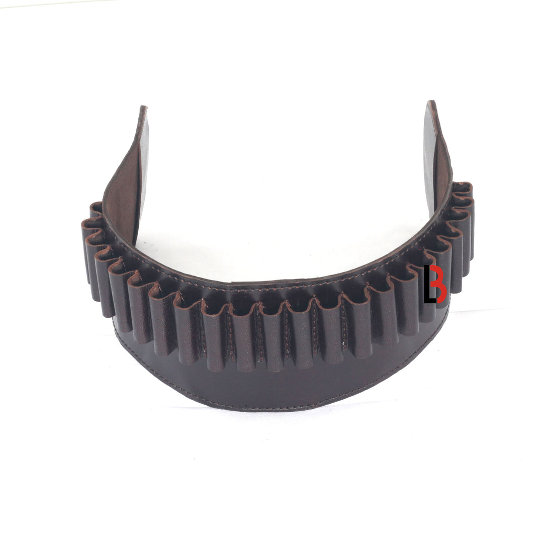 Cowhide Leather Rifle Cartridge Reload Holder, Belt Loop, 22 Loops Rifle Shells - Leather Bond