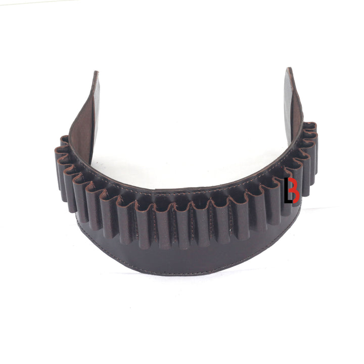 Cowhide Leather Rifle Cartridge Reload Holder, Belt Loop, 22 Loops Rifle Shells - Leather Bond