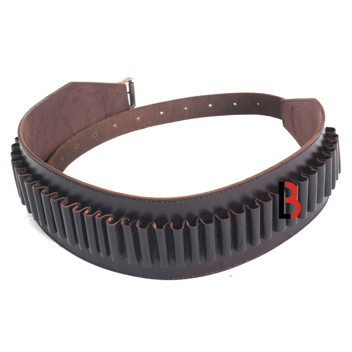 Cowhide Leather Rifle Cartridge Belt Bandolier for Rifle Shells - Hunting - Leather Bond