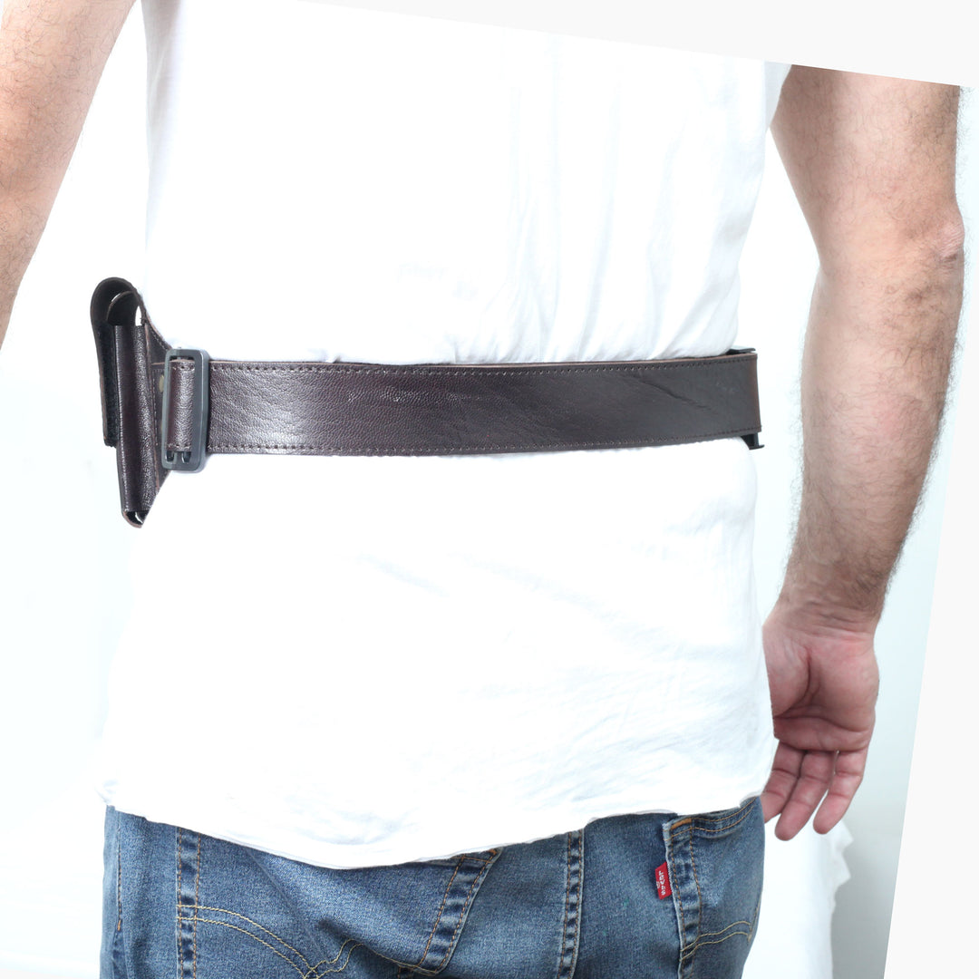 Cowhide Leather Waist Belt Concealed Holster Universal Double Mag Right Hand - Leather Bond