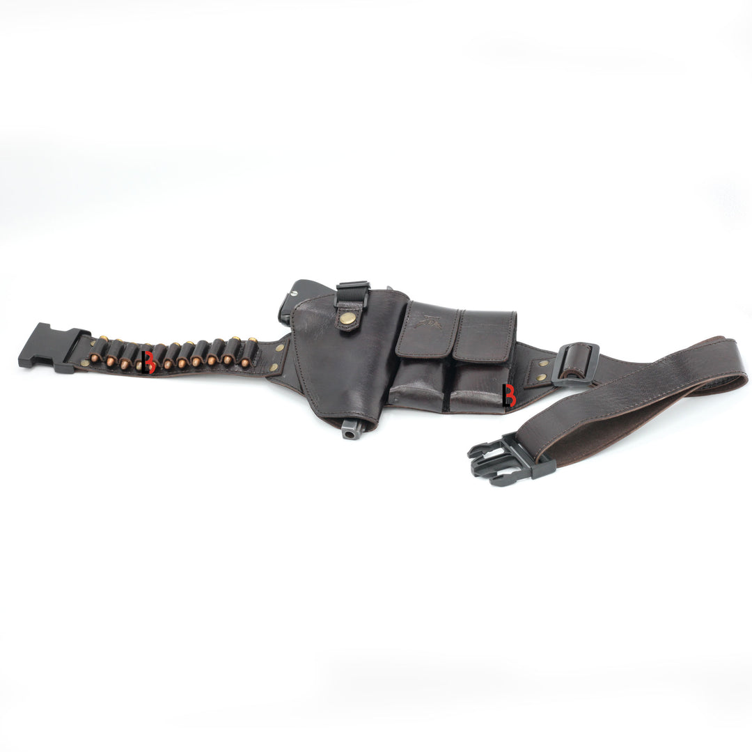 Cowhide Leather Waist Belt Concealed Holster Universal Double Mag Right Hand - Leather Bond