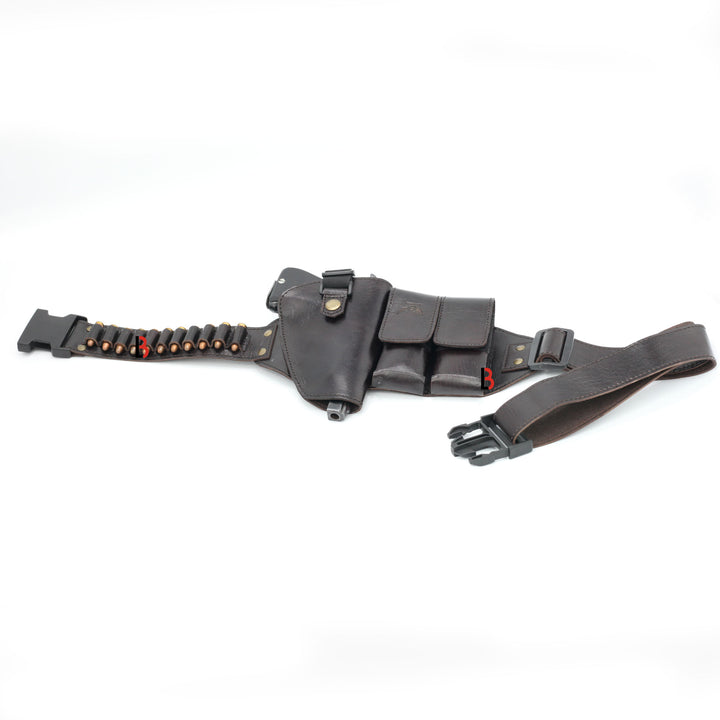 Cowhide Leather Waist Belt Concealed Holster Universal Double Mag Right Hand - Leather Bond