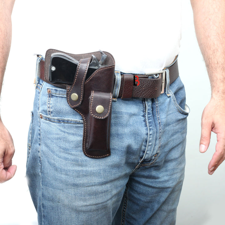 Cowhide Leather Universal Gun Holster Concealed Carry Pistol Holsters - Leather Bond