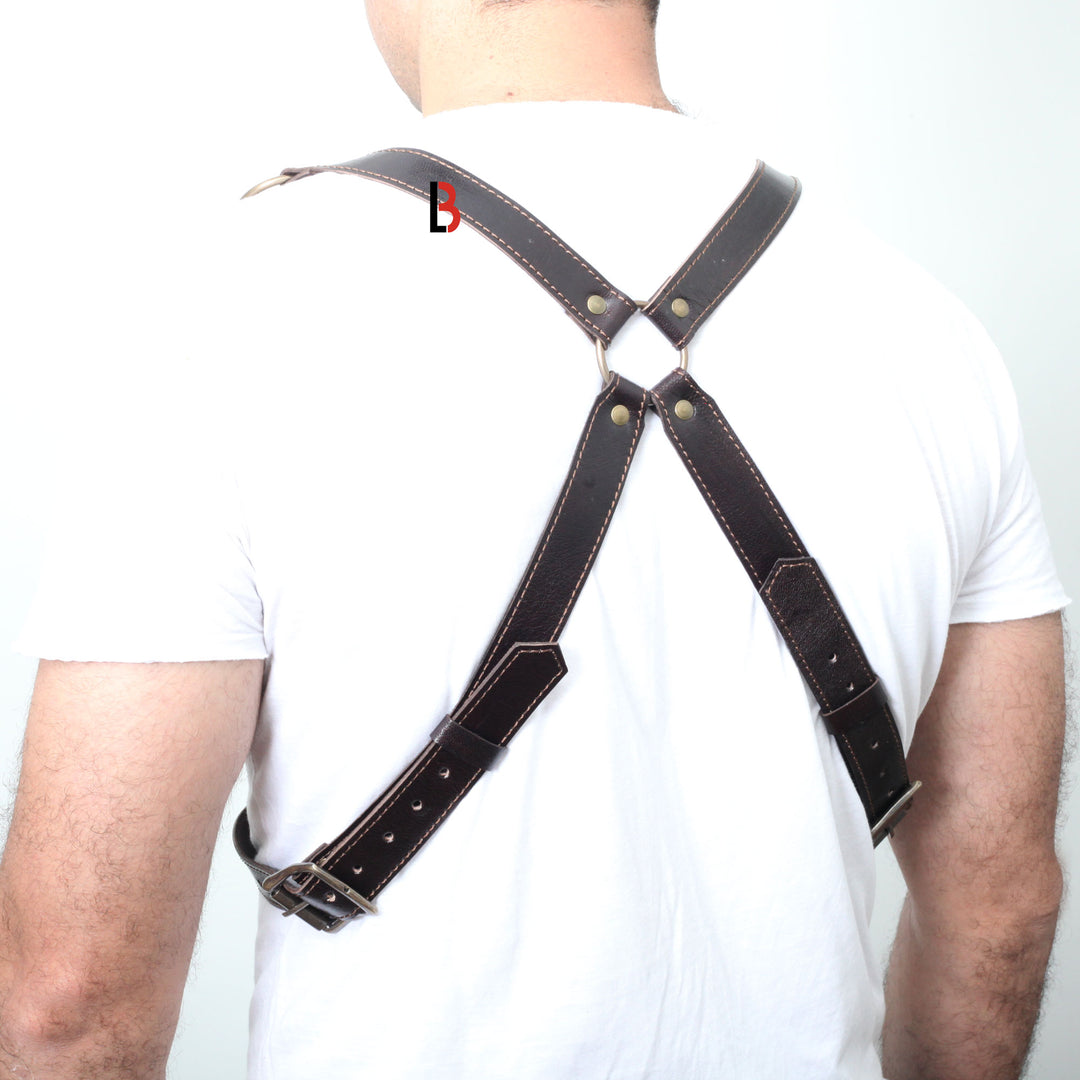 Cowhide Leather Rifle Cartridge Bandolier Belt and Chest Harness Hunting Ammo - Leather Bond