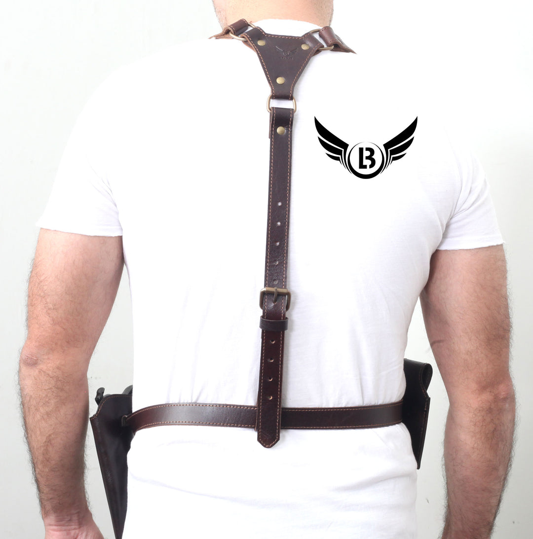 Universal Leather Shoulder Holster Waist Belt Vertical Concealed Holster - Leather Bond