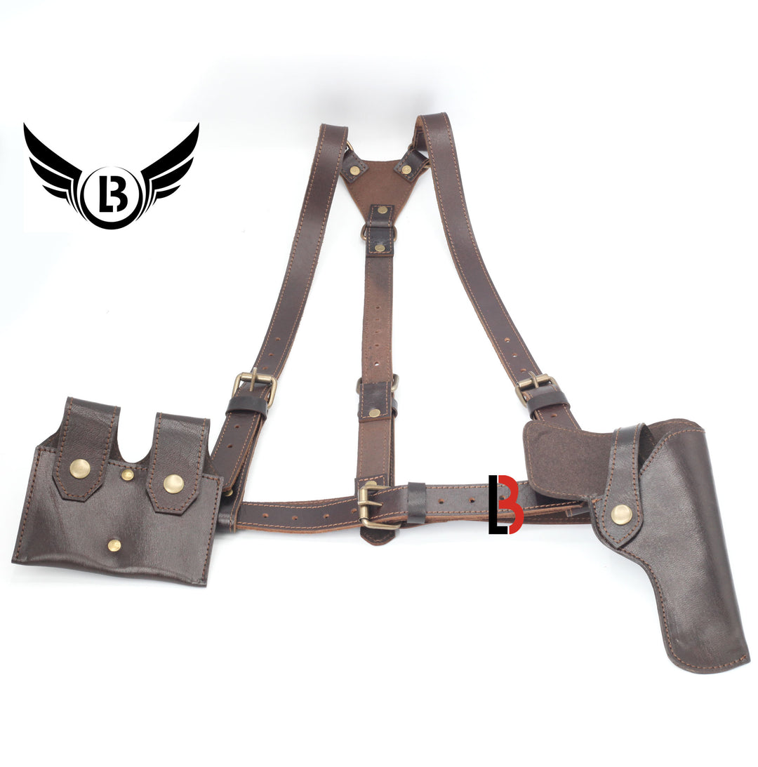Universal Leather Shoulder Holster Waist Belt Vertical Concealed Holster - Leather Bond