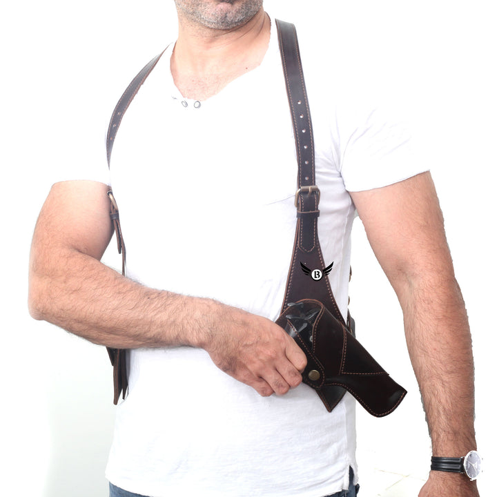 Cowhide Leather Vertical Concealed Holster Right and Left Handers Universal Size - Leather Bond