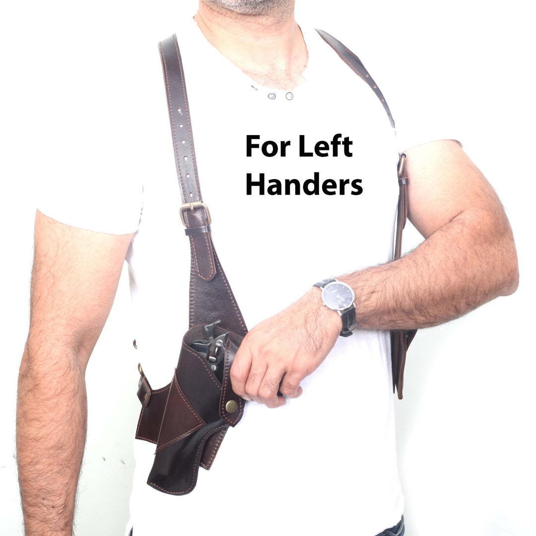 Cowhide Leather Vertical Concealed Holster Right and Left Handers Universal Size - Leather Bond