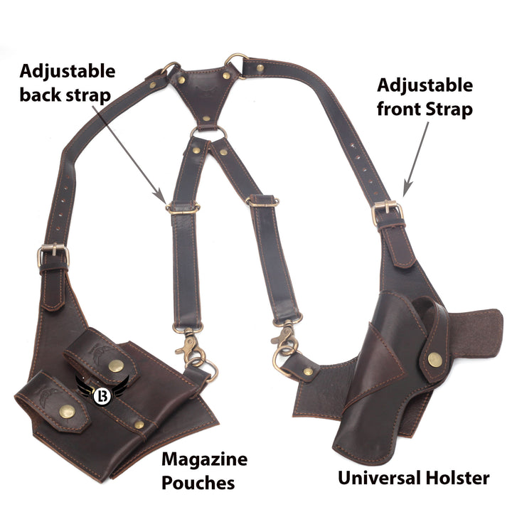 Cowhide Leather Vertical Concealed Holster Right and Left Handers Universal Size - Leather Bond
