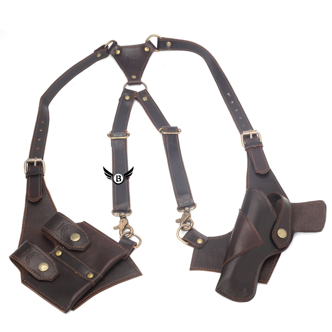 Cowhide Leather Vertical Concealed Holster Right and Left Handers Universal Size - Leather Bond