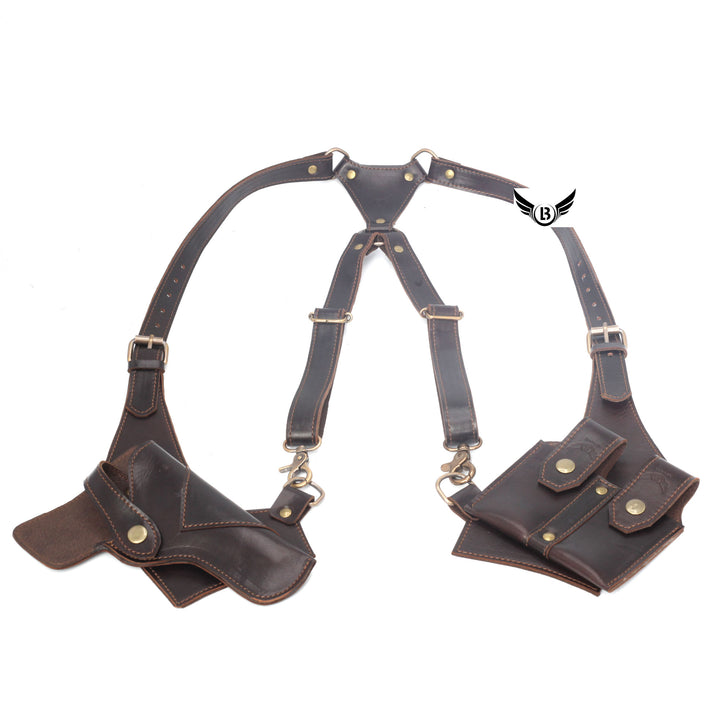 Cowhide Leather Vertical Concealed Holster Right and Left Handers Universal Size - Leather Bond