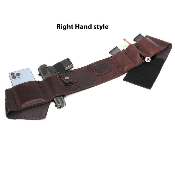 Cowhide Leather BRAVOBELT Belly Band Holster for Concealed Carry - Ambidextrous - Leather Bond