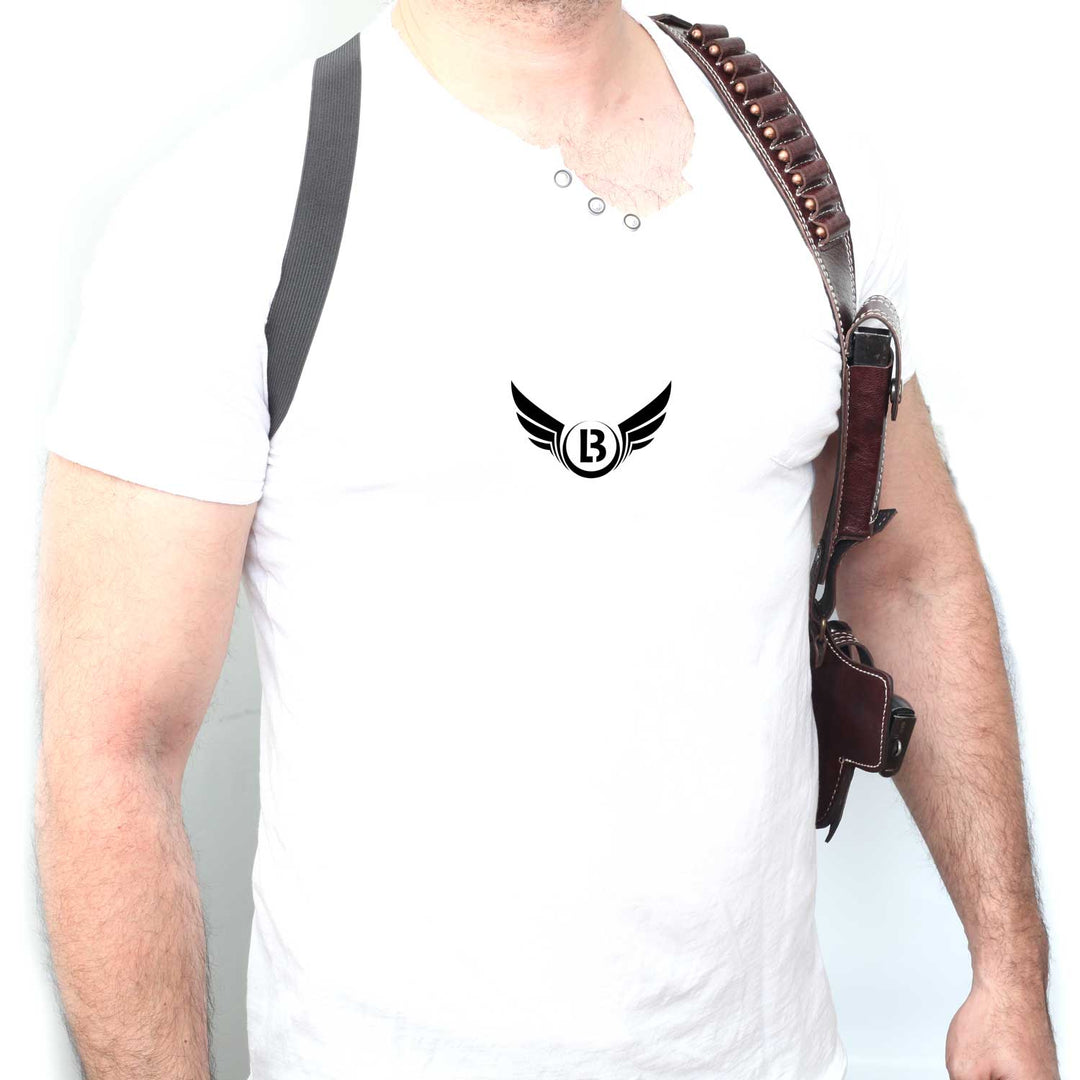 Cowhide Leather Vertical Concealed Holster Right Handers Universal Size - Leather Bond