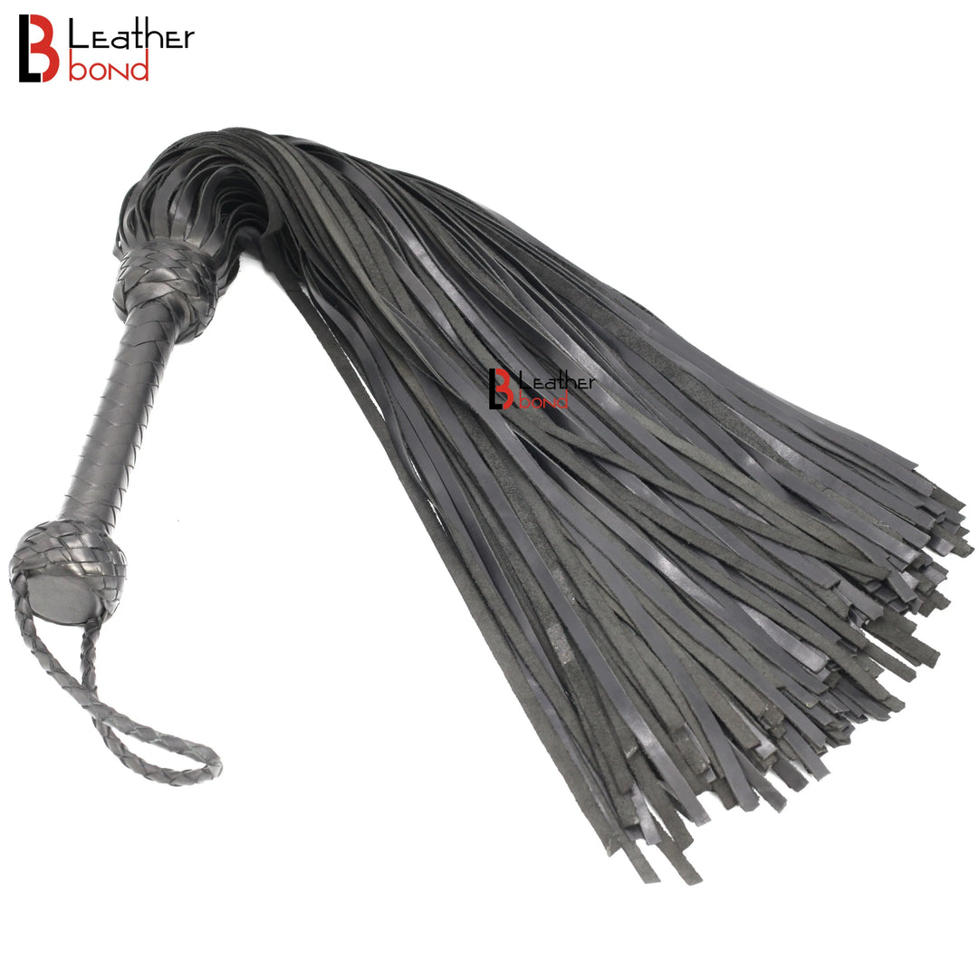 200 and 150 Falls Real Genuine Cow Hide Leather Flogger Black Heavy Duty Thuddy whip Leather Bond