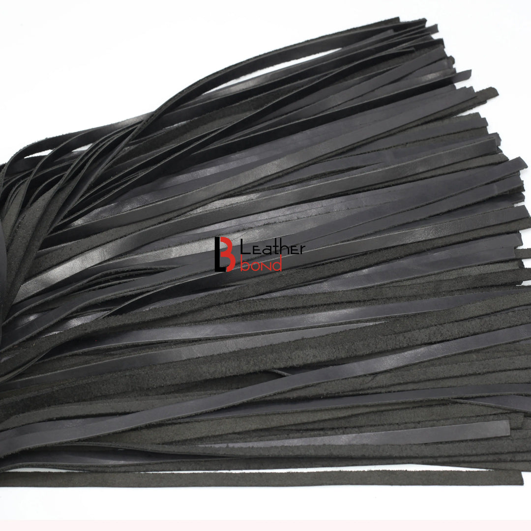 Real Genuine Cow Hide Leather Flogger 100 Falls Black Heavy Duty Thuddy whip Leather Bond