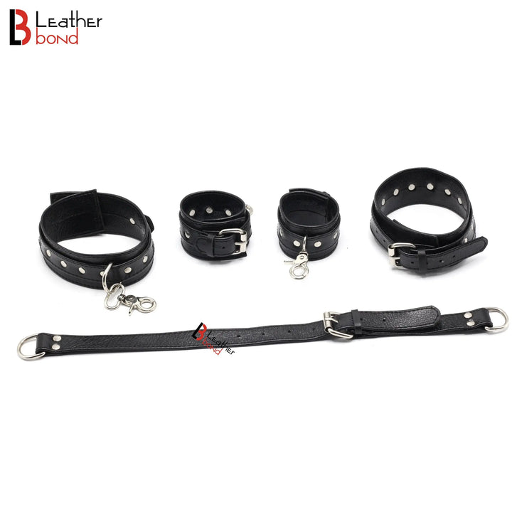 Wrist & Bicep Cuffs Restraint  Back Slave 100% Genuine Cowhide Leather Leather Bond