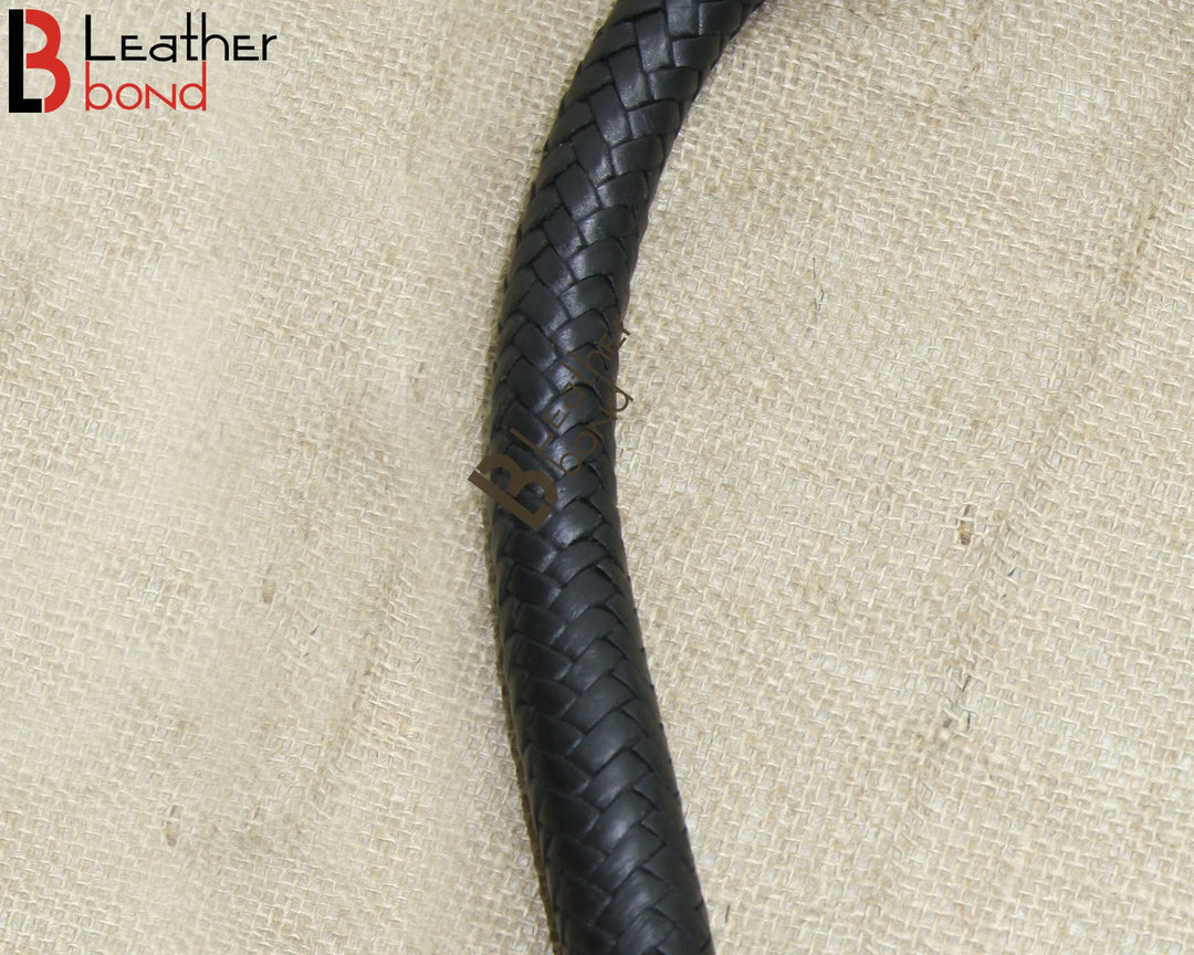 Bull Whip 3 Feet 16 Strands Cow Hide Real Leather Dragon Tail Single Tail Spanking Bullwhip Black Leather Bond