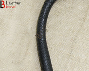 Bull Whip 3 Feet 16 Strands Cow Hide Real Leather Dragon Tail Single Tail Spanking Bullwhip Black