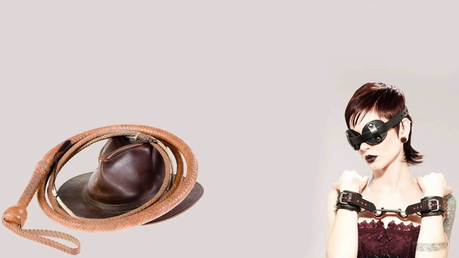 LeatherBond  Handmade Leather
Flogger, Bull Whip, Bondage Gear
& BDSM Paddle