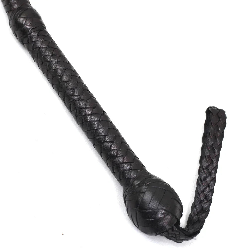 Leather Whip 6, 8, 10, 12, 14 & 16 Feet long 12 Strands Cowhide Leather Equestrian Black Bullwhip