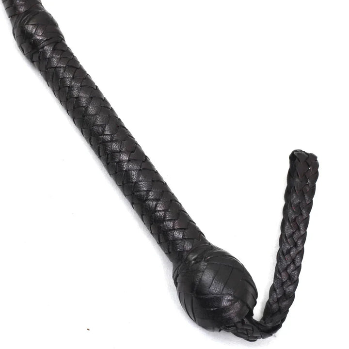 Leather Whip 6, 8, 10, 12, 14 & 16 Feet long 12 Strands Cowhide Leather Equestrian Black Bullwhip