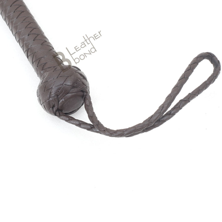 Indiana Jones 6ft, 8ft, 10ft & 12ft with 8 Plait Dark Brown Bullwhip Real Genuine Cowhide Leather Bull Whip