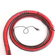 Indiana Jones Style 8 Foot 12 Plaits Bullwhip Real Genuine Cowhide Leather Bull Whip Red & Black - Leather Bond