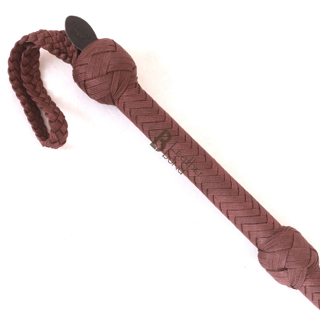 Indiana Jones Style Whip 6, 8, 10, 12, 14 & 16 Feet 12 Strands Bullwhip Dark Brown Para Cord Nylon Bull Whip with Leather Plaited Bellies - Leather Bond