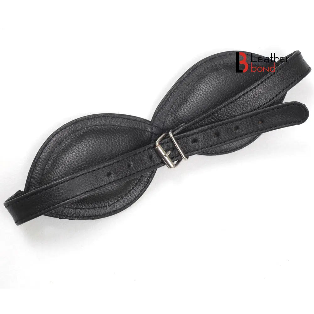 Blindfold Real Cowhide Leather and Soft Padded Blind Fold For Fetish Play BDSM Play Bondage Restraint Leather Bond