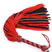 75 Falls Real Genuine Cowhide Suede Leather Flogger Red & Black Heavy Duty Thuddy whip - Leather Bond