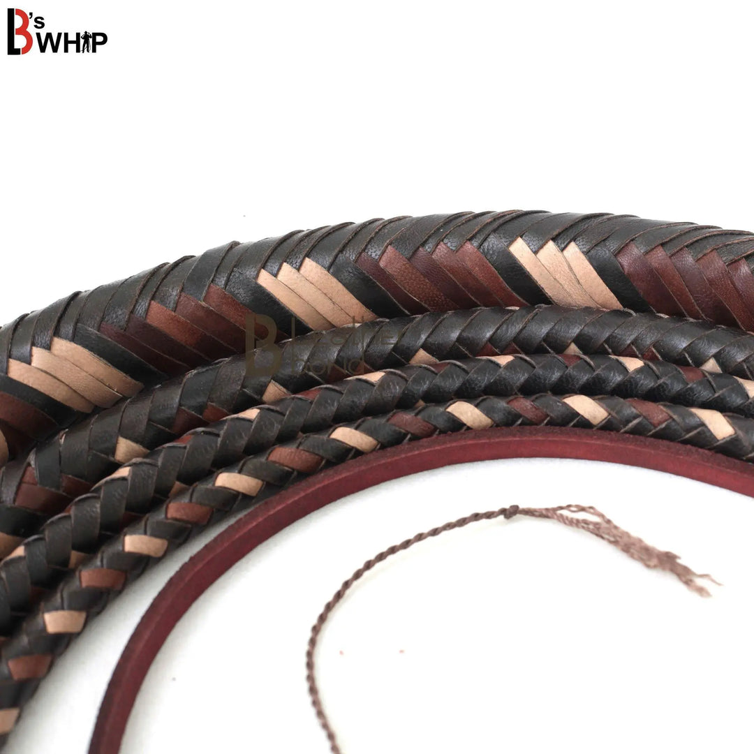 Bull Whip 6, 8, 10, 12, 14 & 16 Feet long 16 Strands Cowhide Leather Equestrian Bullwhip Indiana Jones - Leather Bond