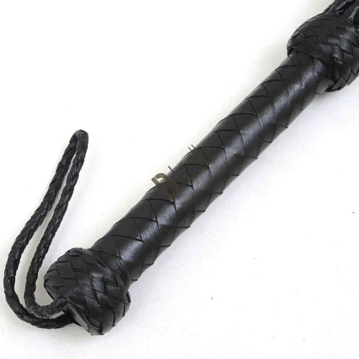 Real Genuine Cow Hide Leather Flogger 9 Braided Falls with Red Hearts Heavy Duty Cat-o-Nine Fully Handmade - Leather Bond