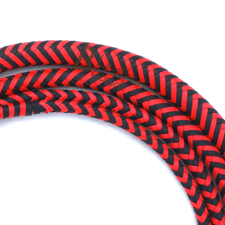 Whip 6, 8, 10, 12, 14 & 16 Feet 16 Strands Bullwhip Para Cord Nylon Bull Whip with Leather Plaited Bellies - Leather Bond