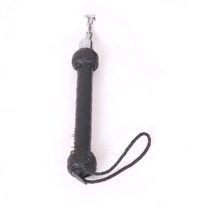 Real Genuine Cowhide Suede Leather Flogger Swivel Handle 25 Falls Black Nunchaku Flogger - Leather Bond