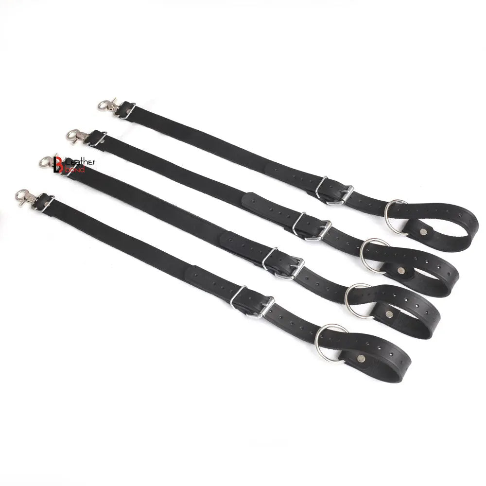 Bondage Belt Set Black 8 Belts Bdsm restraint Tie up belts Leather Bond