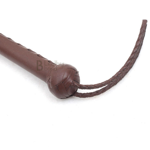 Indiana Jones Style 6 Feet Long 8 Plait Dark Brown Leather Bullwhip Real Cowhide Leather Bull Whip - Leather Bond