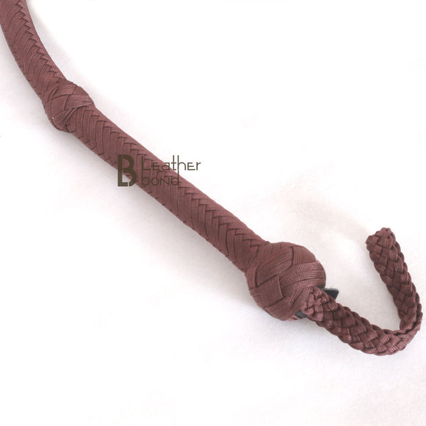 Indiana Jones Style Whip 06, 08, 10, 12, 14 and  16 Feet 12 Strands Bullwhip Para Cord Nylon Bull Whip Brown - Leather Bond